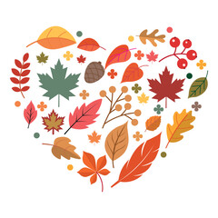 Heart-shaped Autumn Leaves Design for Fall Decor