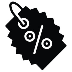 Black Friday Discount Tag Icon – Percentage Label Vector