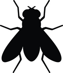Silhouette housefly insect graphic illustration simple black vector illustration