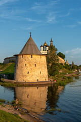 Pskov Krom (Pskov Kremlin) on a summer evening