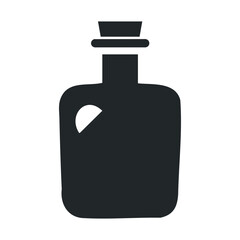 Minimalist black potion bottle silhouette with stopper
