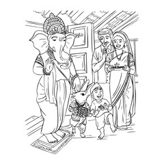 Ganesh Chaturthi, Happy Ganesh Chaturthi, Lord Ganpati on Ganesh Chaturthi background. abstract vector illustration design background