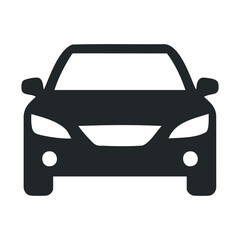 Obraz premium Simple black car icon on white background