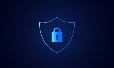 Cyber security technology concept , Shield With Keyhole icon , personal data , vector illustration.	
