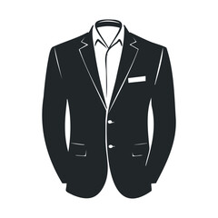 Elegant black suit jacket icon with buttons and lapel