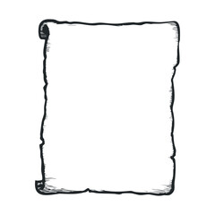 Obraz premium Blank vintage scroll outline with decorative border design