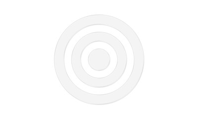 Concentric Circles Target Icon for Focus and Goals, Reflective Plastic Showcase