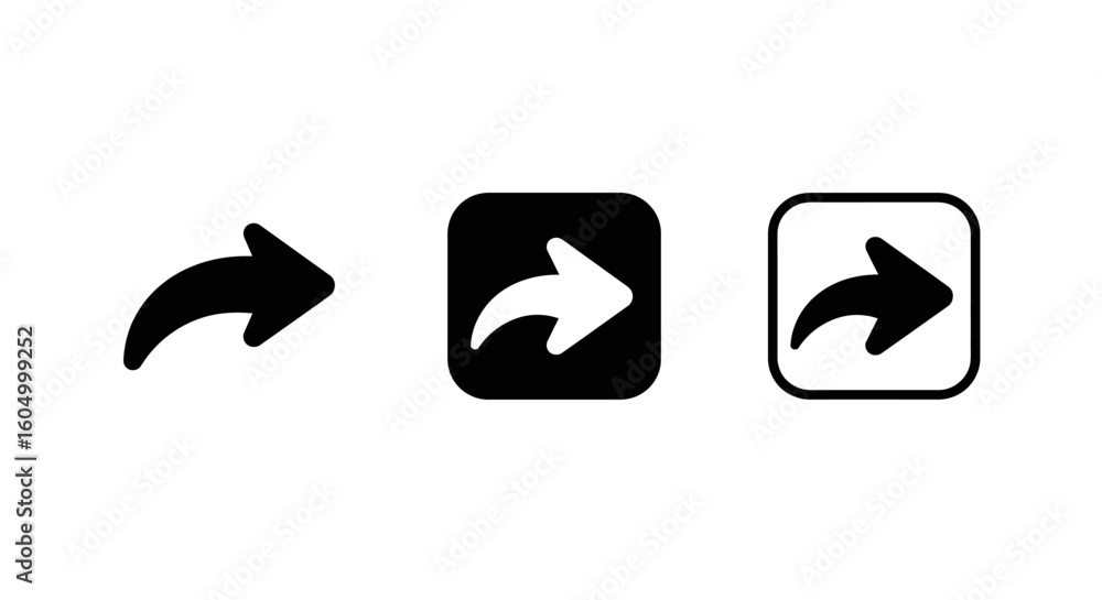 Aufkleber share icon set in black and white with rounded square background
