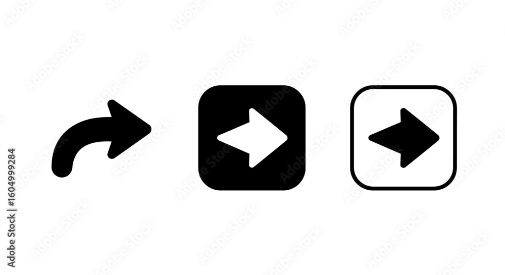Poster three arrow icons pointing different directions in black and white color scheme