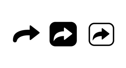 Share Forward Arrow Icon Set for Social Media and User Interface