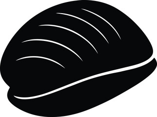 Silhouette loaf of bread baked bakery vector illustration