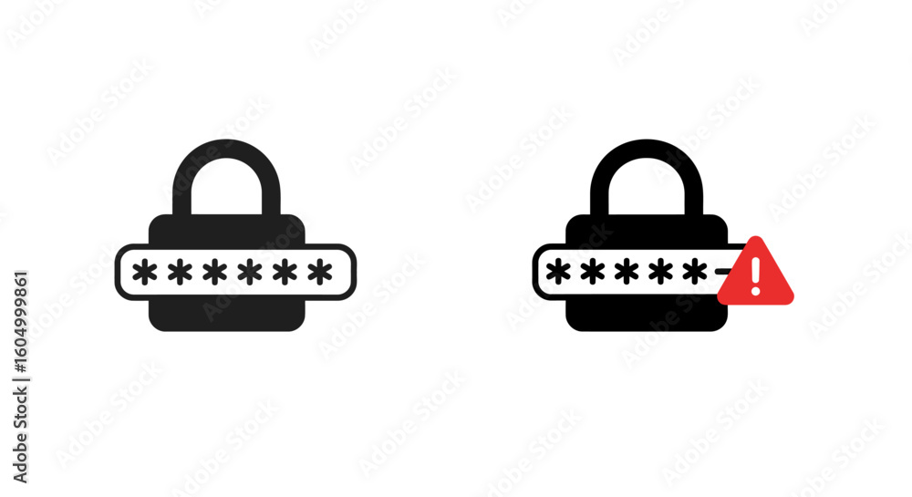 Poster password protected access with security lock icons for data protection