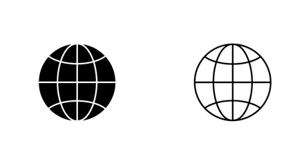 Globe Icon Set Filled and Outline Style