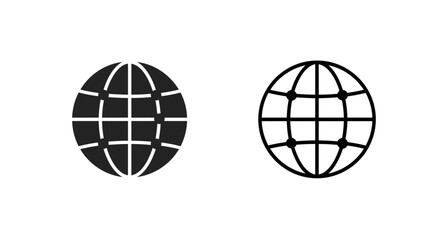Global Network Icons Filled and Outline Styles