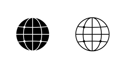 Obraz premium Global Network Icons Filled and Outline Style