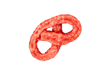 Salami snack mold brezel sausage mini fresh delicious gourmet food background on the table rustic...