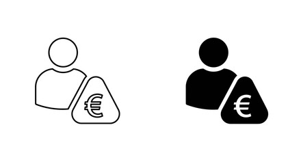 Person Icon with Euro Symbol Money Bag