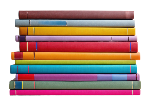 A stack of colorful books