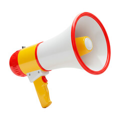 yellow, white and red megaphone