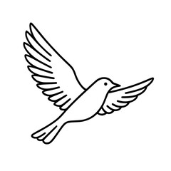 Obraz premium Flying Bird Line Icon Illustration