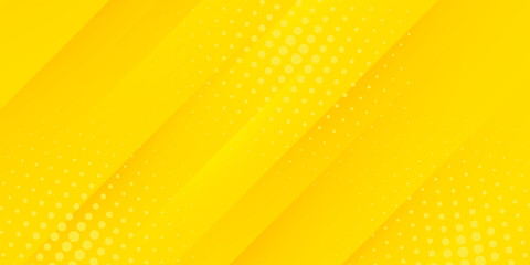 Abstract dot modern bright yellow gradient background. Trendy simple diagonal dynamic geometric stripes vector design with shine lines and shadow.