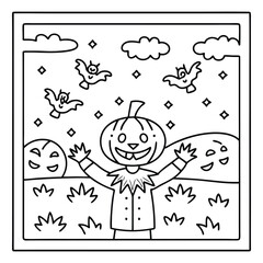 Spooky Pals – Cute and Easy Halloween Coloring Pages for Kids and Adults | Fun Bold Line Halloween Clipart | Ghost, Pumpkin, Witch, Bat Illustrations in Vector and Printable Format