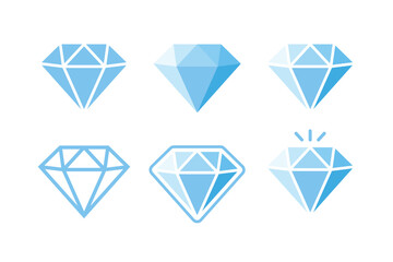Blue Diamond Icons Set