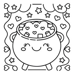 Spooky Pals – Cute and Easy Halloween Coloring Pages for Kids and Adults | Fun Bold Line Halloween Clipart | Ghost, Pumpkin, Witch, Bat Illustrations in Vector and Printable Format