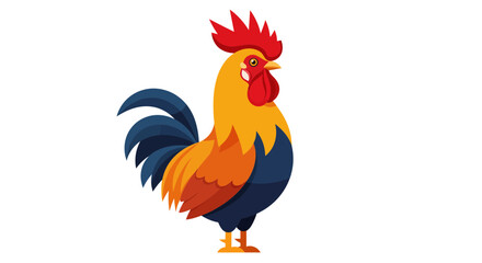 Fototapeta premium Vibrant rooster illustration with bold colors, perfect for farms, agriculture, and food marketing designs