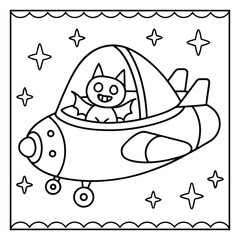 Spooky Pals – Cute and Easy Halloween Coloring Pages for Kids and Adults | Fun Bold Line Halloween Clipart | Ghost, Pumpkin, Witch, Bat Illustrations in Vector and Printable Format