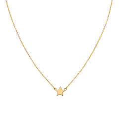 Delicate gold star pendant necklace isolated on transparent background