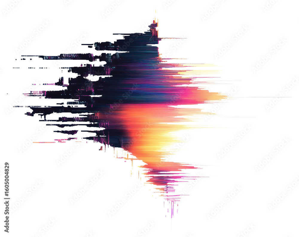 Aufkleber png glitch computer screen error graphics abstract art.