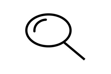 The circular lens is clearly defined with a thick black border, and it includes a curved highlight inside to suggest reflection or depth.