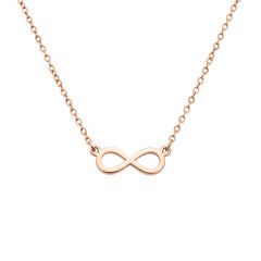 Rose gold infinity symbol necklace isolated on transparent background