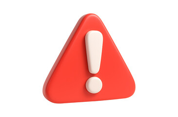 red exclamation mark isolated,
Glossy 3D Red Warning Sign  Minimalist Hazard Icon