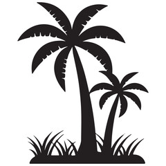 Fototapeta premium Palm Tree Silhouette Clipart