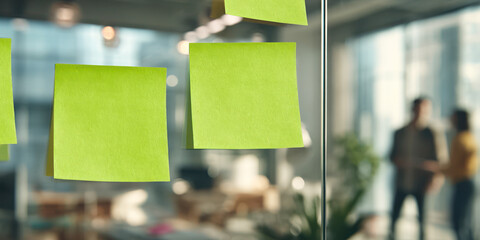 eco green sustainable environmental friendly innovation plan, esg social environmental governance, green empty blank note papers in office for text placement copy space empty place