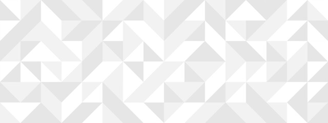 White seamless background of triangles in modern style, flat vector illustration. Cover of gray geometric shapes in retro texture for web design or postcard.