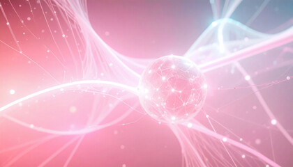 Complex dynamic cellular connections of neural networks with glowing lines and nodes in shades of blue, violet and neon green in the flow of signals and substances