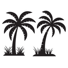 Fototapeta premium Palm Tree Silhouette Clipart