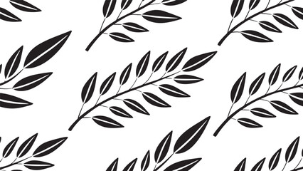 Stylized black leaves on white background stylized leaves