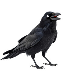 Obraz premium Closeup Photograph of a Raven Against a White Background