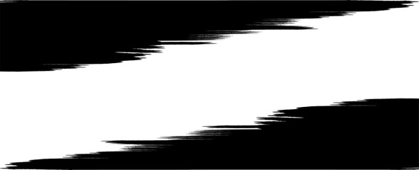 Grunge vector background with dynamic dry brush strokes on top and bottom edges, creating a bold, expressive frame ideal for posters, banners, or urban designs