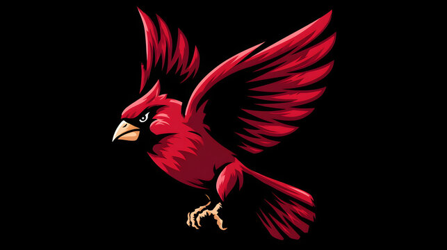 Cardinal In Flight Vector Cardinal In Flight Drawing
