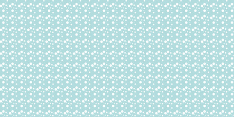 White snow falling on sky blue background seamless pattern.