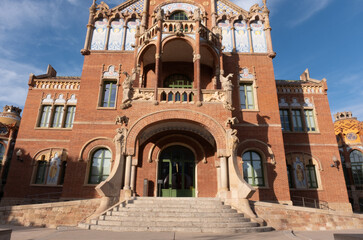 Barcelona Art Nouveau Museums, Spain. (Arquitectura modernista). Sant Pau hospital, Barcelona.
