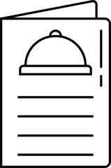 Vector illustration of a restaurant menu icon. Represents food list, meal options, dining symbol – perfect for use in food delivery apps, restaurant websites, café branding, mobile interfaces