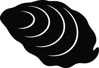 Silhouette oyster shell seafood shellfish mollusk sea life vector illustration