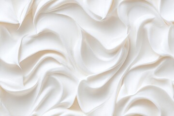 White cream swirl texture background. Food seamless pattern concept. Wave liquid for cosmetic product.