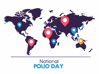 Commemorating National Polio Day A Global Initiative for Eradication and Awareness with a World Map Illustration illustration